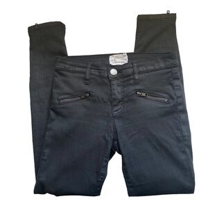 Current Elliott Soho Zip Stiletto Jeans Women's Size
25 Waist Coated Denim Black